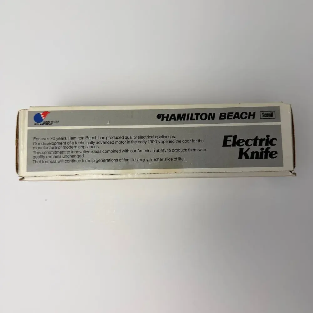VTG Hamilton Beach 275ALB Electric Knife Almond Brown w Box Blades Retro Kitchen